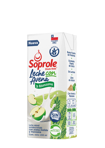 Leche semidescremada con Avena y Manzana 200ml
